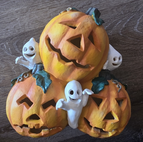 Other - Halloween Vintage Ceramic Ghosts & Pumpkins  Figurine Display